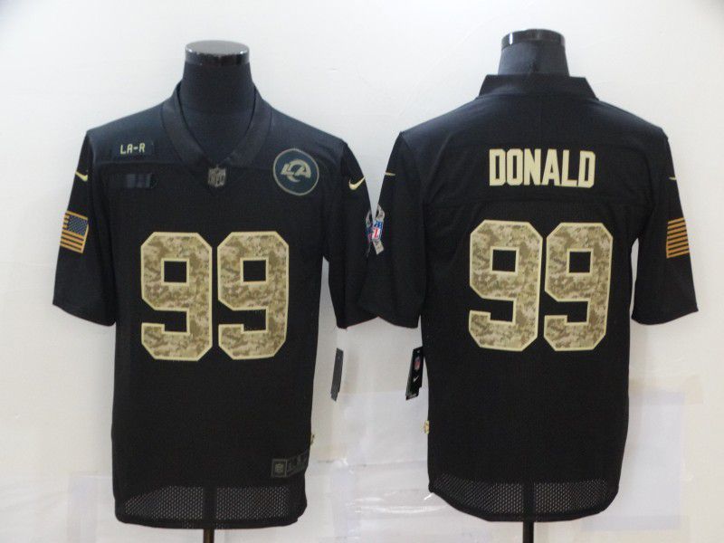 Men Los Angeles Rams #99 Donald Black camo Lettering 2020 Nike NFL Jersey